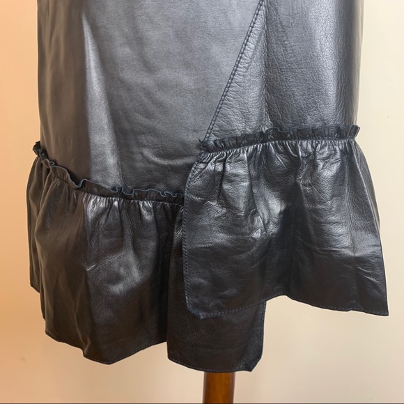 3.1 PHILLIP LIM High Waist Ruffle Leather Skirt - Picture 9 of 10